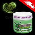 Glominex Glitter Glow Paint 8 Oz. Green Jars